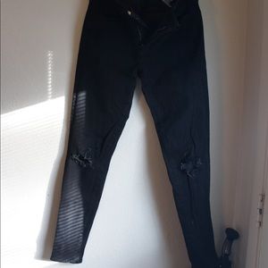 AEO denim hi-rise distressed black jegging